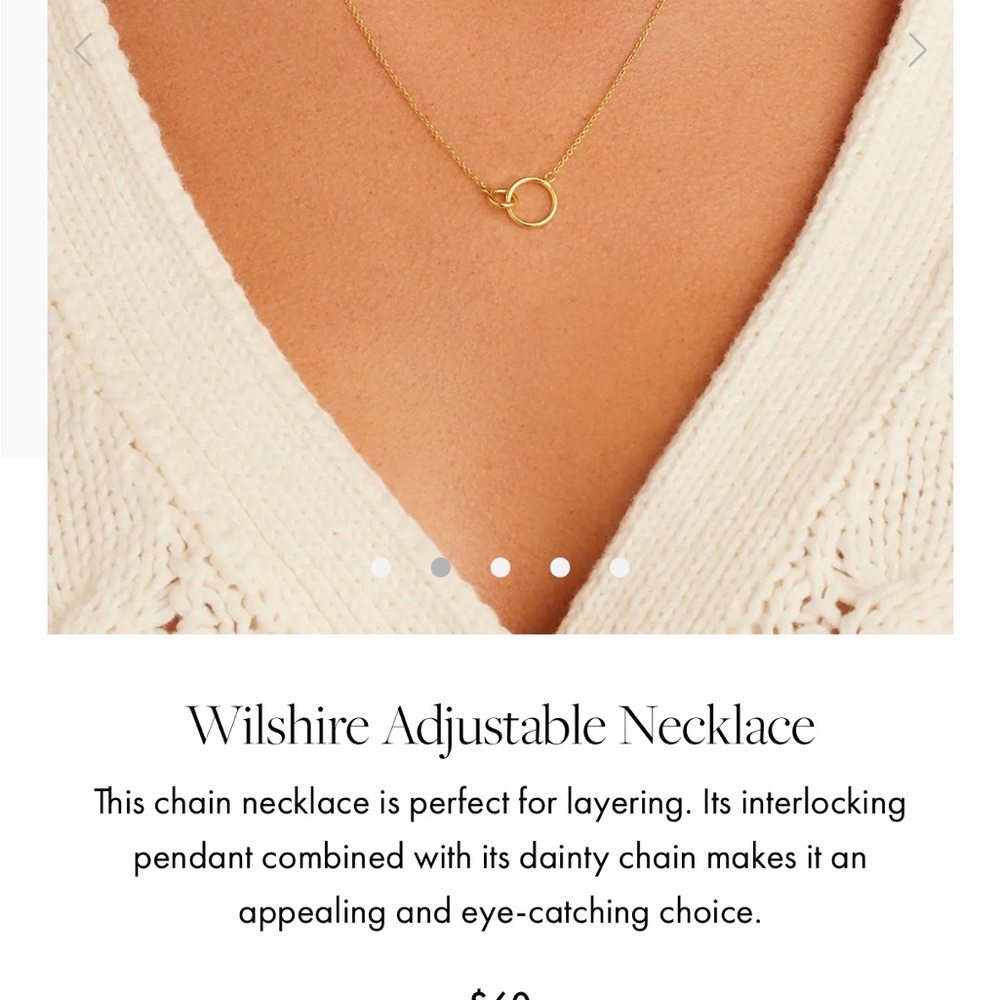 Gorjana Gold Circle Pendant Necklace Wilshire Adjustable Necklace